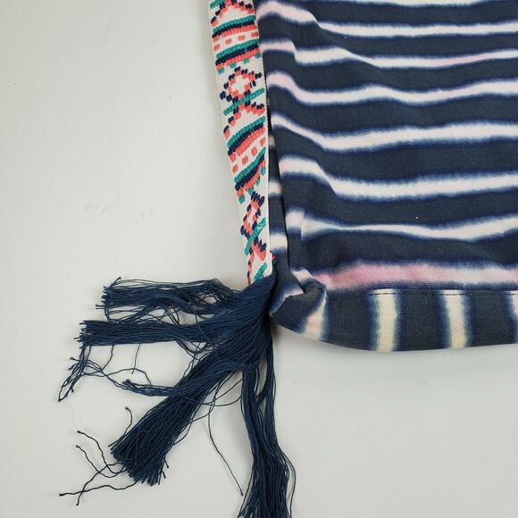 Vintage Hippie Crossbody Tie Dye Blue Striped 12x14x2" - Picture 7 of 11